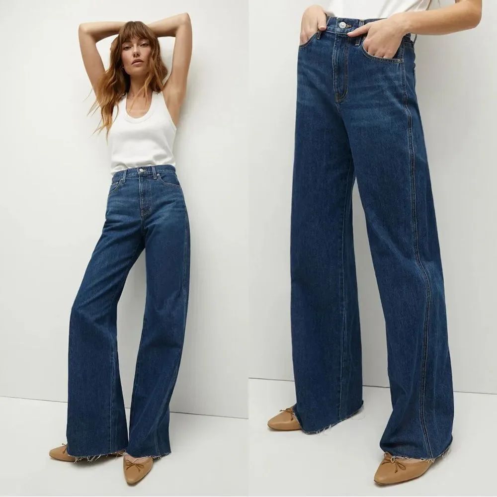 NEW Veronica Beard Taylor Wide-Leg Jean in “Stoned Bright Blue”